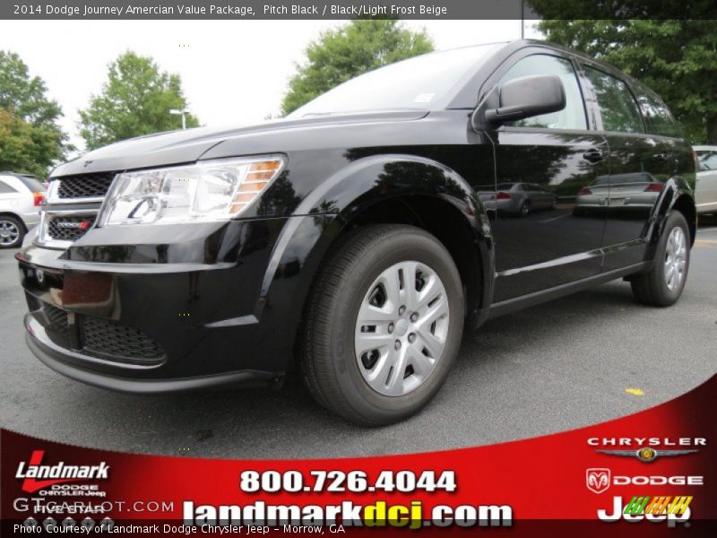 Pitch Black / Black/Light Frost Beige 2014 Dodge Journey Amercian Value Package