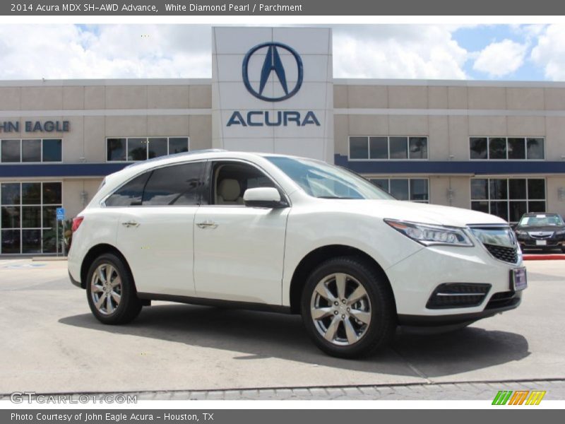 White Diamond Pearl / Parchment 2014 Acura MDX SH-AWD Advance