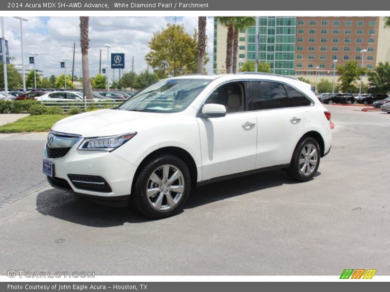 White Diamond Pearl / Parchment 2014 Acura MDX SH-AWD Advance