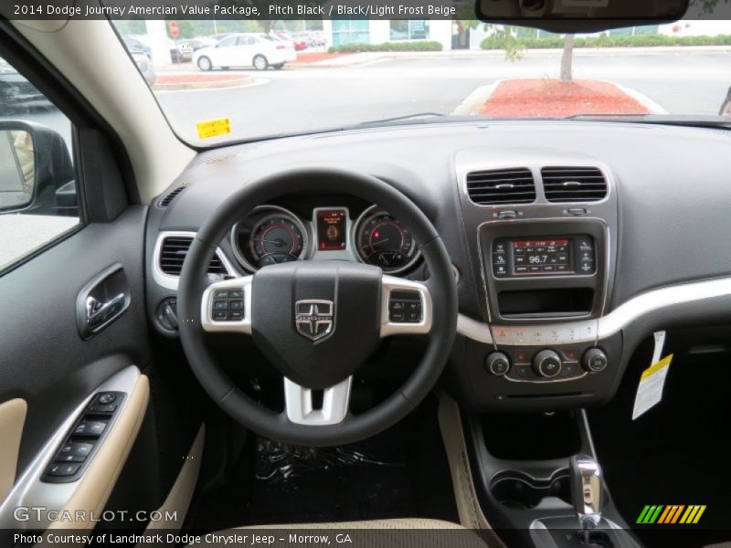 Pitch Black / Black/Light Frost Beige 2014 Dodge Journey Amercian Value Package