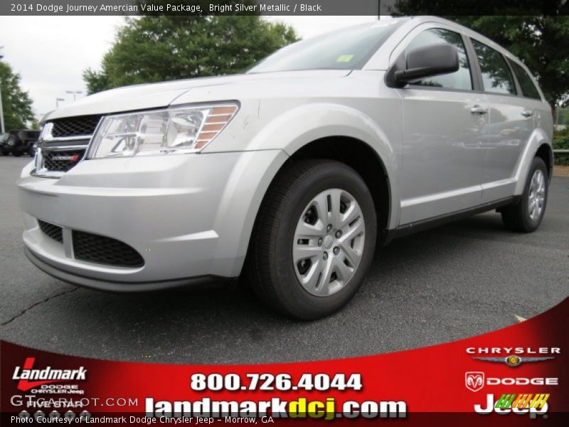 Bright Silver Metallic / Black 2014 Dodge Journey Amercian Value Package