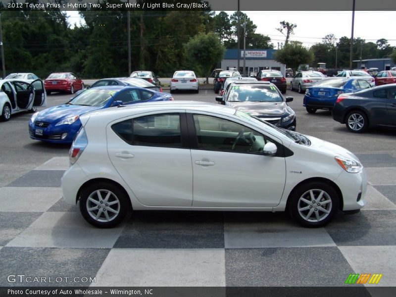 Super White / Light Blue Gray/Black 2012 Toyota Prius c Hybrid Two