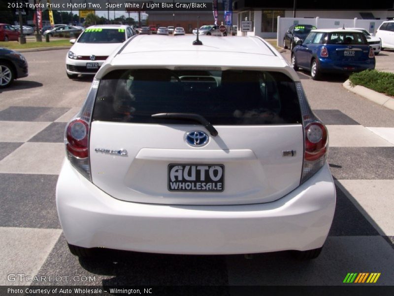 Super White / Light Blue Gray/Black 2012 Toyota Prius c Hybrid Two