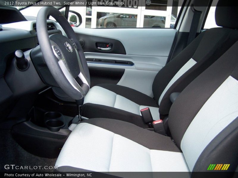 Super White / Light Blue Gray/Black 2012 Toyota Prius c Hybrid Two