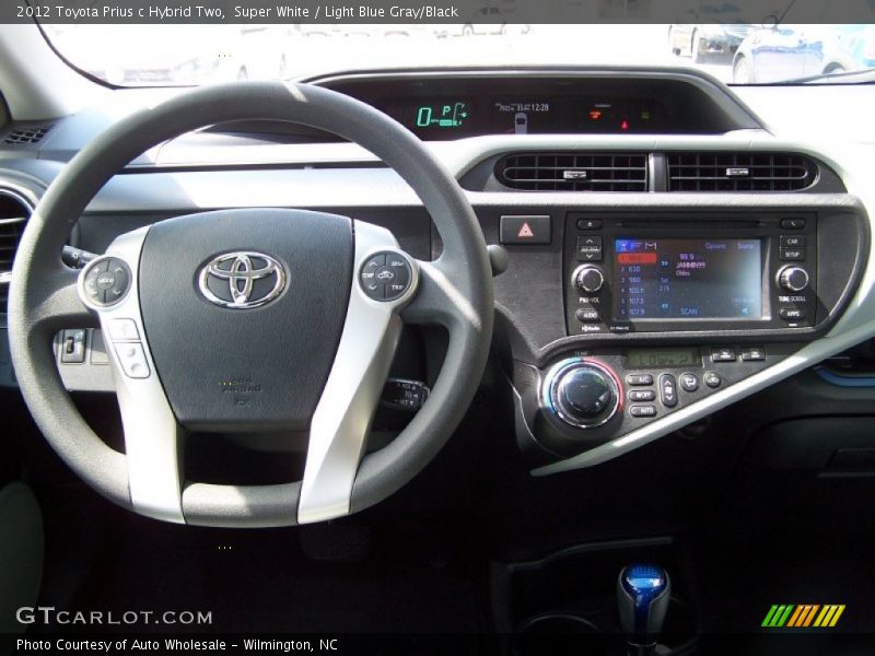 Super White / Light Blue Gray/Black 2012 Toyota Prius c Hybrid Two