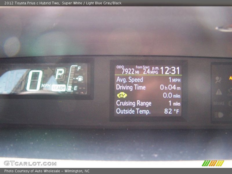 Super White / Light Blue Gray/Black 2012 Toyota Prius c Hybrid Two