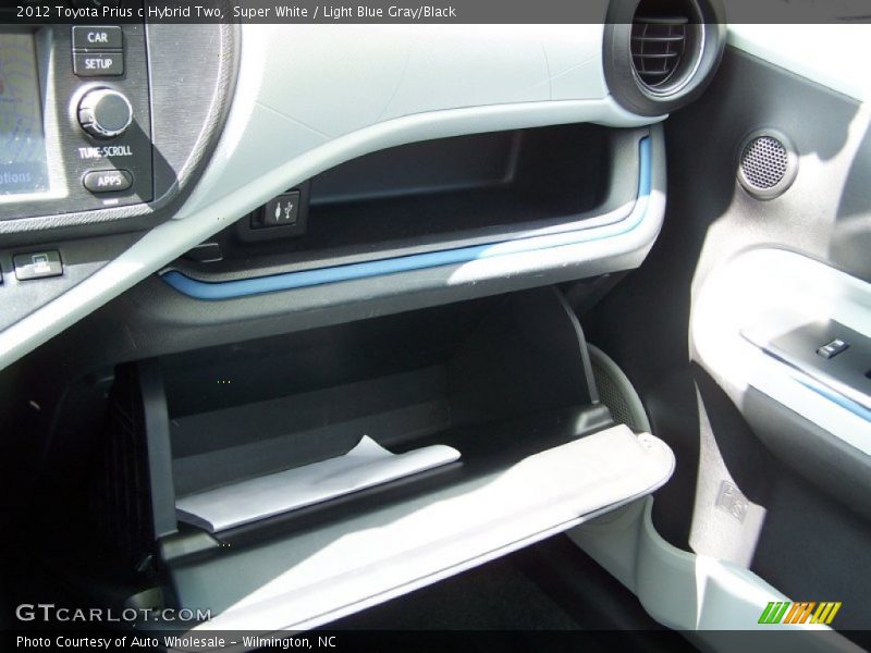 Super White / Light Blue Gray/Black 2012 Toyota Prius c Hybrid Two