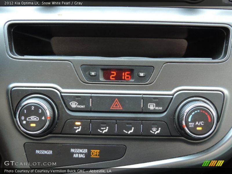 Snow White Pearl / Gray 2012 Kia Optima LX