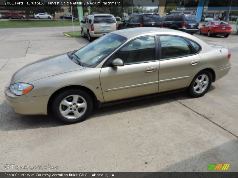 Harvest Gold Metallic / Medium Parchment 2001 Ford Taurus SES