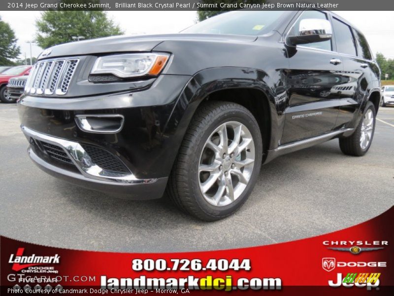 Brilliant Black Crystal Pearl / Summit Grand Canyon Jeep Brown Natura Leather 2014 Jeep Grand Cherokee Summit