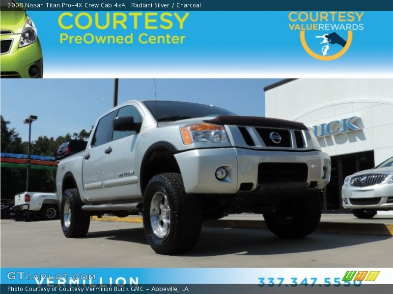 Radiant Silver / Charcoal 2008 Nissan Titan Pro-4X Crew Cab 4x4