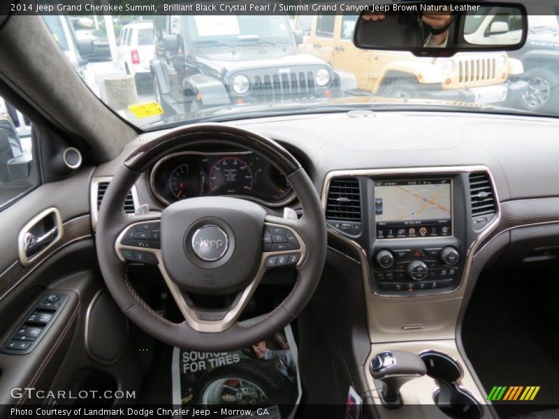 Brilliant Black Crystal Pearl / Summit Grand Canyon Jeep Brown Natura Leather 2014 Jeep Grand Cherokee Summit