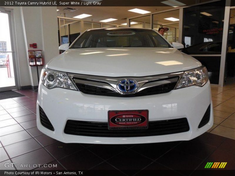 Super White / Light Gray 2012 Toyota Camry Hybrid LE