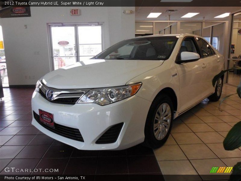 Super White / Light Gray 2012 Toyota Camry Hybrid LE