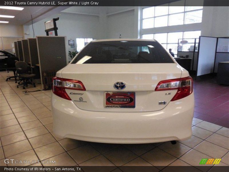 Super White / Light Gray 2012 Toyota Camry Hybrid LE