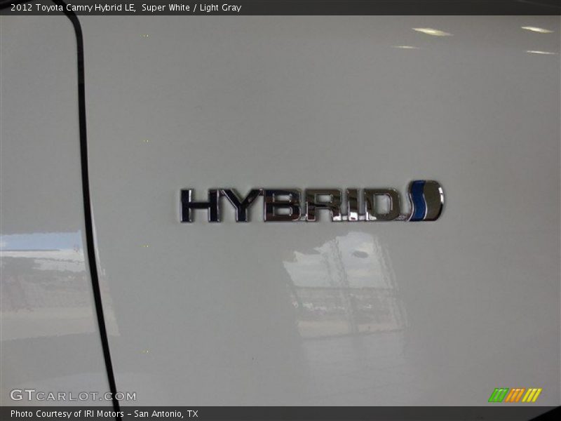 Super White / Light Gray 2012 Toyota Camry Hybrid LE