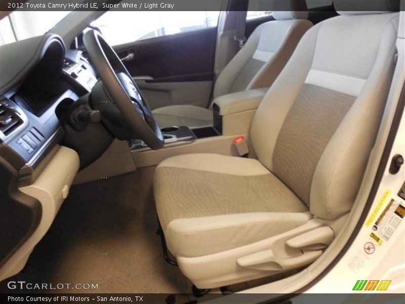 Super White / Light Gray 2012 Toyota Camry Hybrid LE