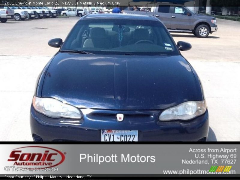Navy Blue Metallic / Medium Gray 2001 Chevrolet Monte Carlo LS