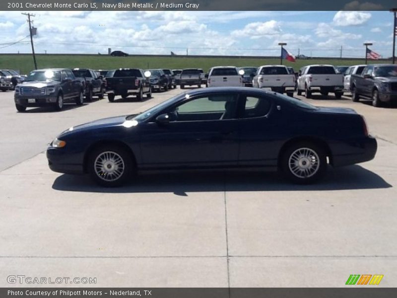 Navy Blue Metallic / Medium Gray 2001 Chevrolet Monte Carlo LS