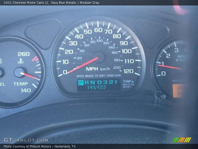 Navy Blue Metallic / Medium Gray 2001 Chevrolet Monte Carlo LS