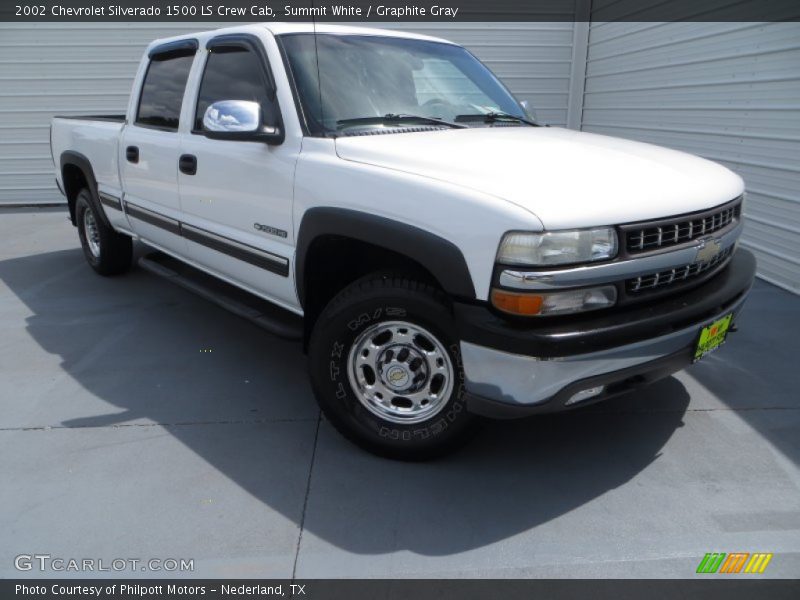 Summit White / Graphite Gray 2002 Chevrolet Silverado 1500 LS Crew Cab