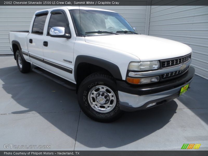 Summit White / Graphite Gray 2002 Chevrolet Silverado 1500 LS Crew Cab