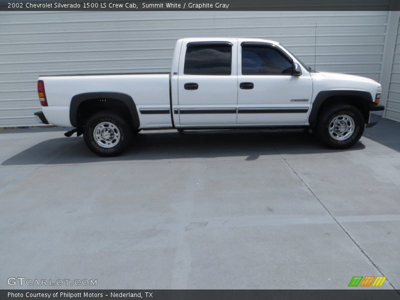 Summit White / Graphite Gray 2002 Chevrolet Silverado 1500 LS Crew Cab