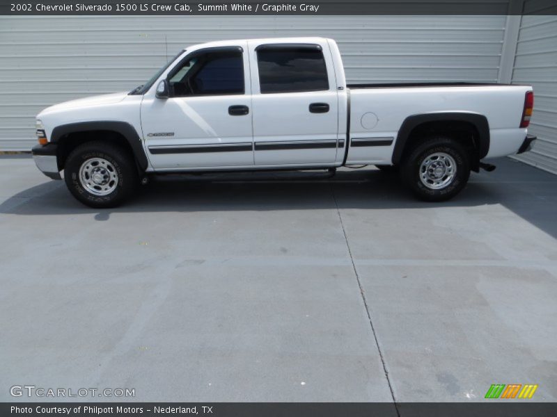 Summit White / Graphite Gray 2002 Chevrolet Silverado 1500 LS Crew Cab