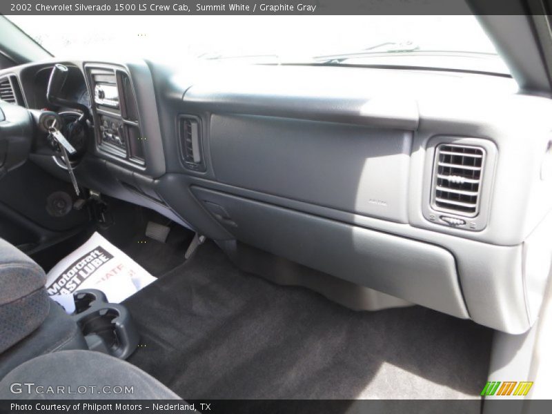 Summit White / Graphite Gray 2002 Chevrolet Silverado 1500 LS Crew Cab