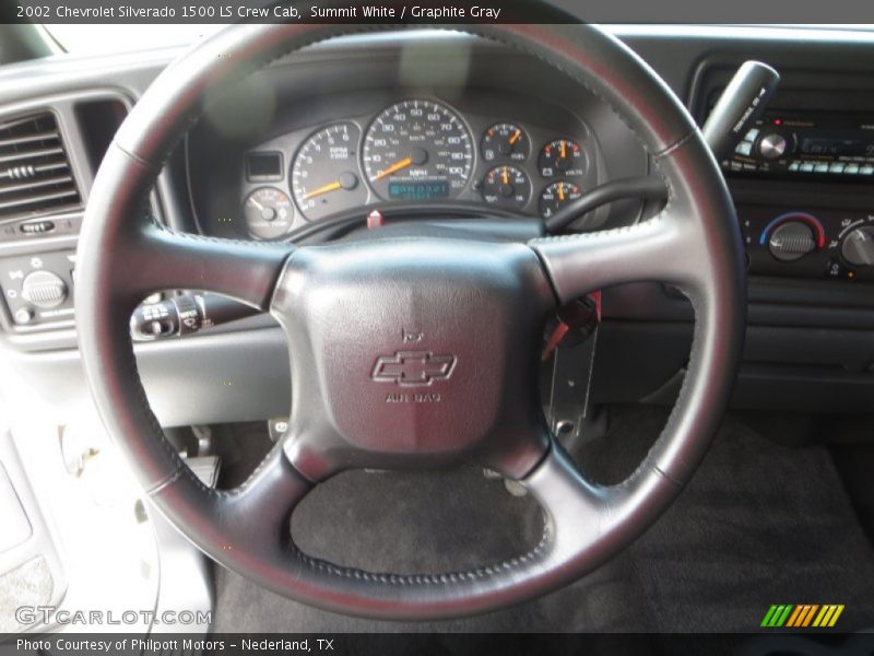 Summit White / Graphite Gray 2002 Chevrolet Silverado 1500 LS Crew Cab