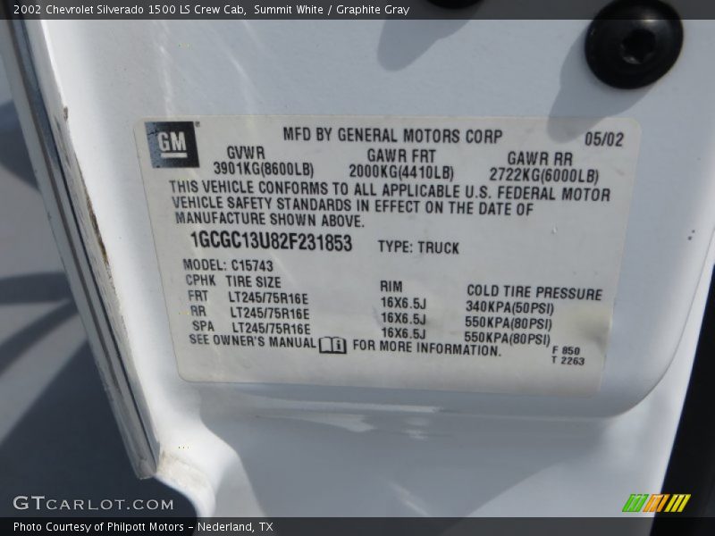 Summit White / Graphite Gray 2002 Chevrolet Silverado 1500 LS Crew Cab