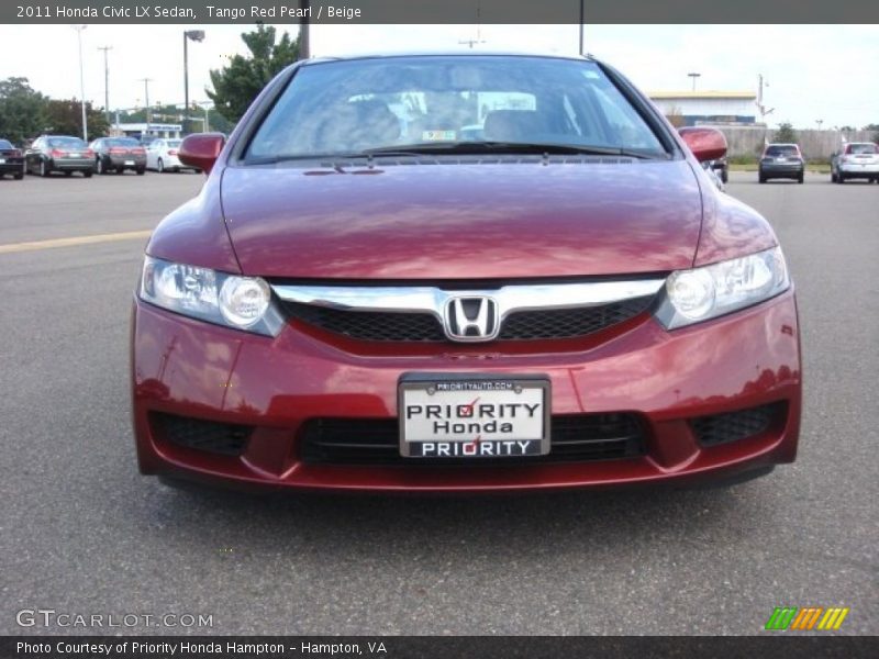 Tango Red Pearl / Beige 2011 Honda Civic LX Sedan