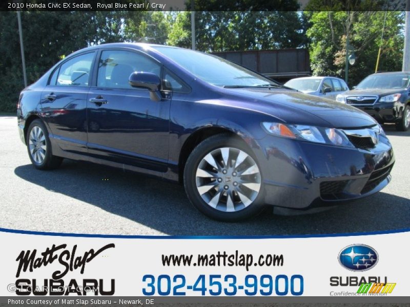 Royal Blue Pearl / Gray 2010 Honda Civic EX Sedan