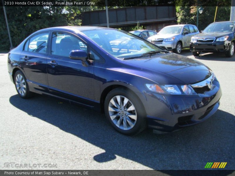 Royal Blue Pearl / Gray 2010 Honda Civic EX Sedan