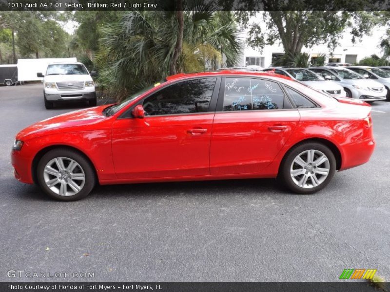 Brilliant Red / Light Gray 2011 Audi A4 2.0T Sedan