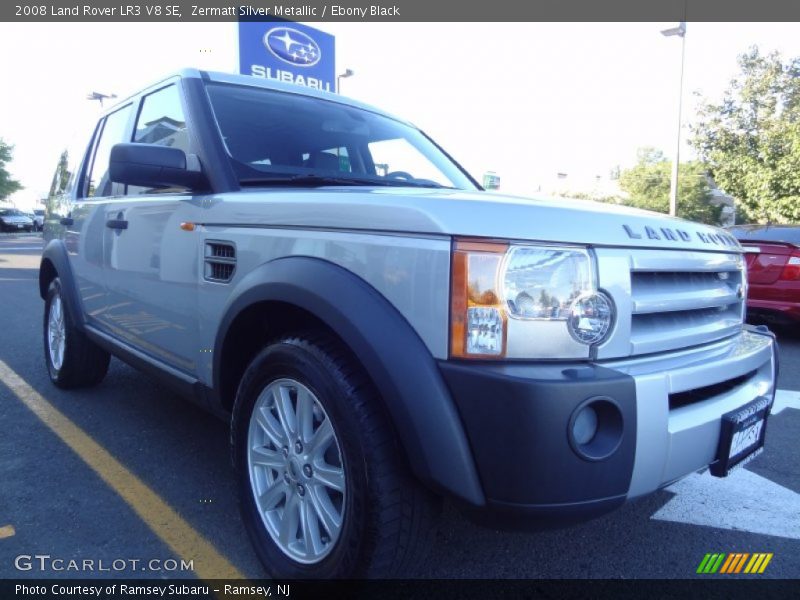 Zermatt Silver Metallic / Ebony Black 2008 Land Rover LR3 V8 SE