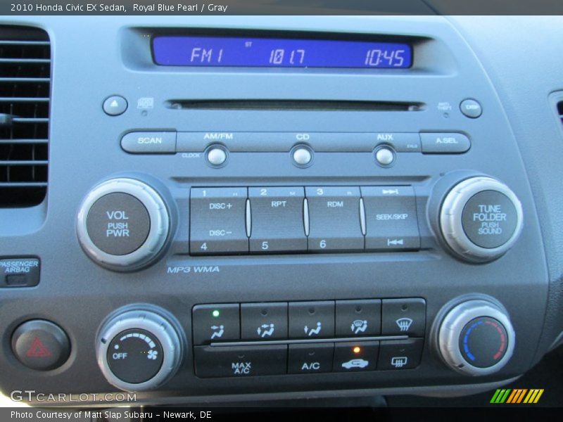 Royal Blue Pearl / Gray 2010 Honda Civic EX Sedan