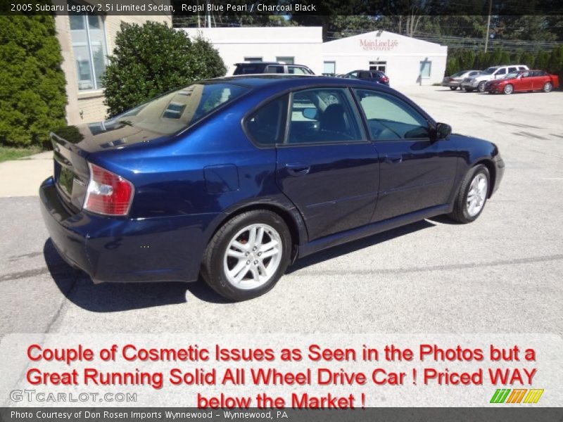 Regal Blue Pearl / Charcoal Black 2005 Subaru Legacy 2.5i Limited Sedan
