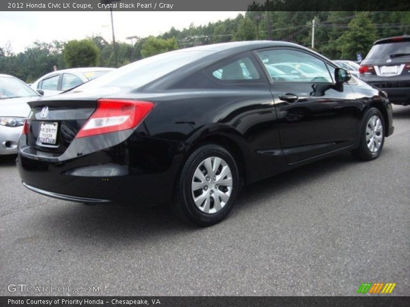 Crystal Black Pearl / Gray 2012 Honda Civic LX Coupe