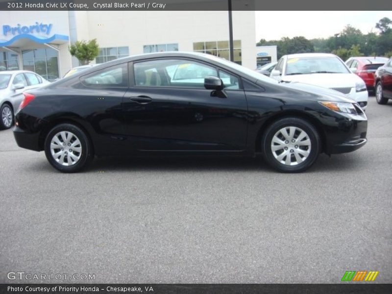 Crystal Black Pearl / Gray 2012 Honda Civic LX Coupe