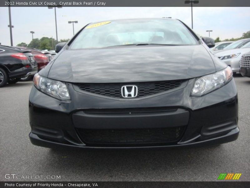 Crystal Black Pearl / Gray 2012 Honda Civic LX Coupe