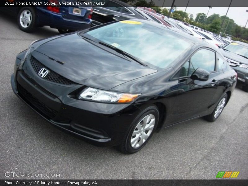 Crystal Black Pearl / Gray 2012 Honda Civic LX Coupe