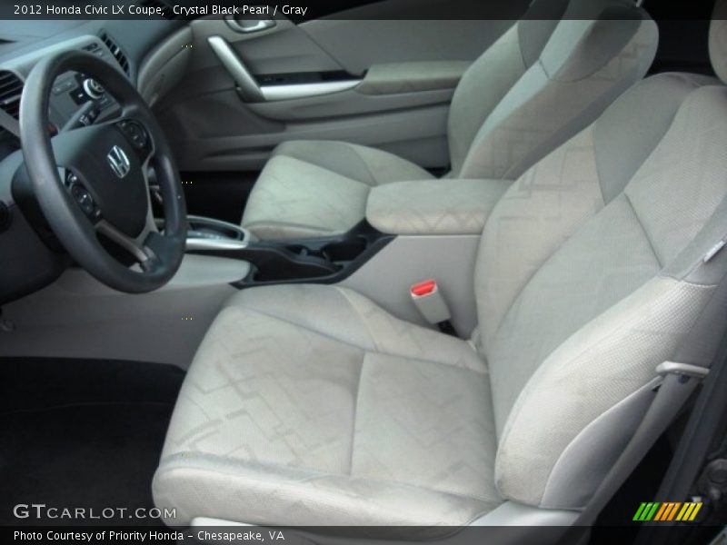 Crystal Black Pearl / Gray 2012 Honda Civic LX Coupe