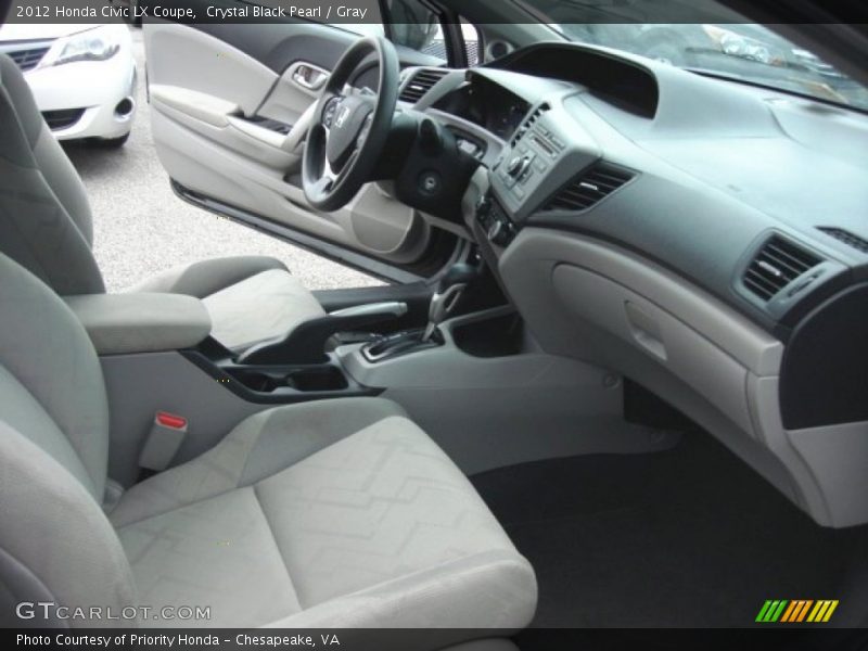 Crystal Black Pearl / Gray 2012 Honda Civic LX Coupe