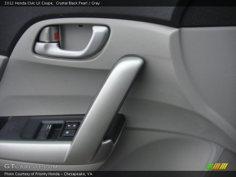 Crystal Black Pearl / Gray 2012 Honda Civic LX Coupe