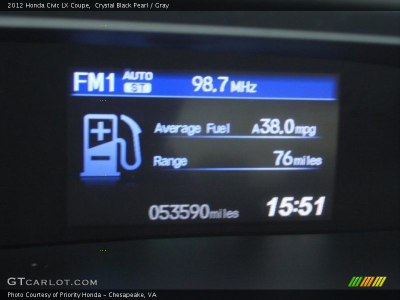 Crystal Black Pearl / Gray 2012 Honda Civic LX Coupe