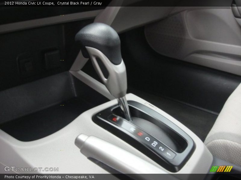 Crystal Black Pearl / Gray 2012 Honda Civic LX Coupe