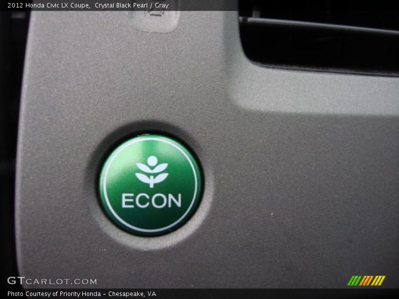 Crystal Black Pearl / Gray 2012 Honda Civic LX Coupe