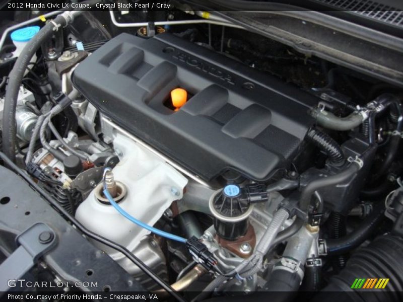 Crystal Black Pearl / Gray 2012 Honda Civic LX Coupe