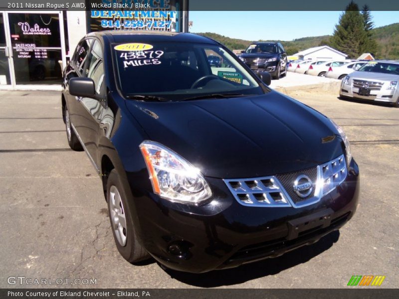 Wicked Black / Black 2011 Nissan Rogue S AWD